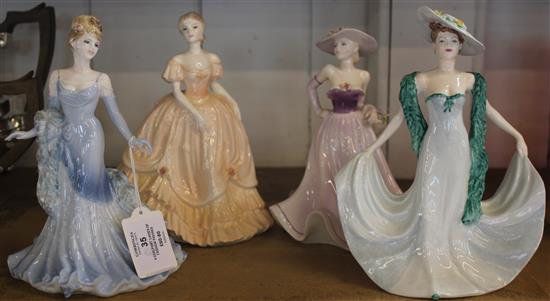 4 Coalport Ladies of Fashion figures